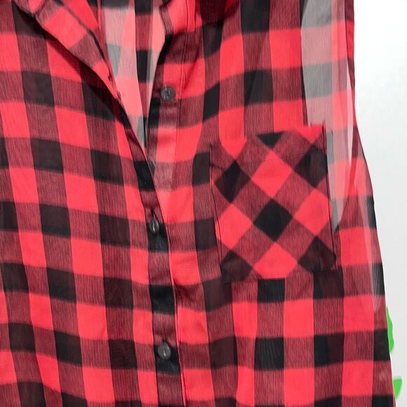 I’m Dream Out Loud by Selena Gomez Women's Plaid Sleeveless Lace Hem Top Small N - Picture 4 of 10